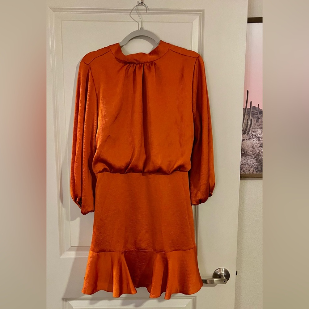 Burnt Orange Long Sleeve Mini Dress Size XL